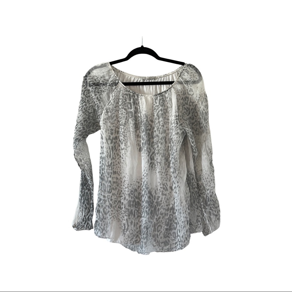 Viola Borghi animal print Italian silk blouse Medium